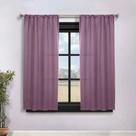Solid Room Darkening Rod Pocket Blackout Curtain Panels, Set of 2 (Color: Wisteria, size: 36" x 63")