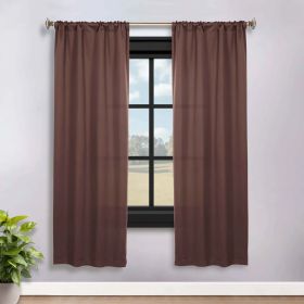 Solid Room Darkening Rod Pocket Blackout Curtain Panels, Set of 2 (Color: Cappuccino, size: 36" x 72")