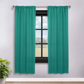 Solid Room Darkening Rod Pocket Blackout Curtain Panels, Set of 2 (Color: Cerulean Blue, size: 36" x 72")