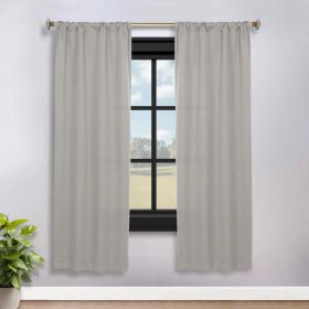 Solid Room Darkening Rod Pocket Blackout Curtain Panels, Set of 2 (Color: Chrome, size: 36" x 72")