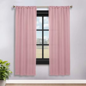 Solid Room Darkening Rod Pocket Blackout Curtain Panels, Set of 2 (Color: Mauve Chalk, size: 36" x 72")