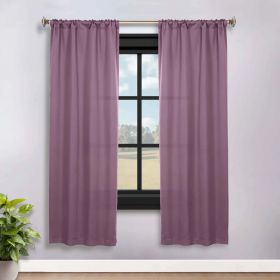 Solid Room Darkening Rod Pocket Blackout Curtain Panels, Set of 2 (Color: Wisteria, size: 36" x 72")