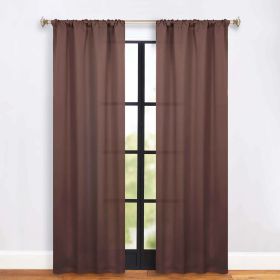 Solid Room Darkening Rod Pocket Blackout Curtain Panels, Set of 2 (Color: Cappuccino, size: 36" x 84")