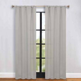 Solid Room Darkening Rod Pocket Blackout Curtain Panels, Set of 2 (Color: Chrome, size: 36" x 84")
