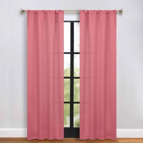 Solid Room Darkening Rod Pocket Blackout Curtain Panels, Set of 2 (Color: Pink, size: 36" x 84")