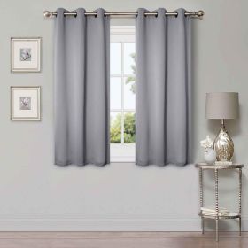 Solid Machine Washable Room Darkening Blackout Curtains, Set of 2 (Color: Marshmellow, size: 26" X 63")