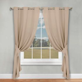 Classic Modern Solid Room Darkening Blackout Curtain Panels, Set of 2 (Color: Smokey Ash, size: 46" x 84")