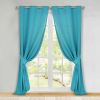Classic Modern Solid Room Darkening Blackout Curtain Panels, Set of 2