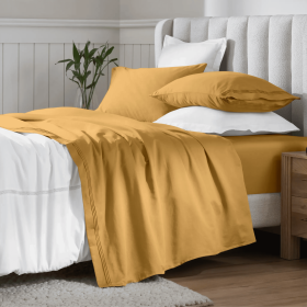 Egyptian Cotton 650 Thread Count Eco-Friendly Solid Sheet Set (Color: Maple Sugar, size: Twin)