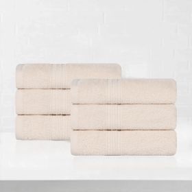 Eco-Friendly Ring Spun Cotton 6 Piece Hand Towel Set (Color: Ivory, size: 6 Piece Hand Towels)