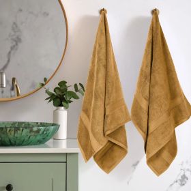 Madison Egyptian Cotton Pile Heavyweight 2 Piece Bath Towel Set (Color: Gold, size: 2 Piece Bath Towels)