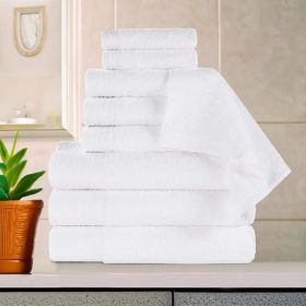 Rayon from Bamboo Eco-Friendly Fluffy Soft Solid 9 Piece Towel Set (Color: White, size: 9 Piece Towel Set)