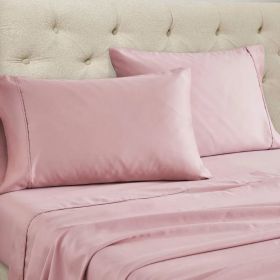 Cotton Blend Solid Deep Pocket Bed Sheet Set (Color: Lavender, size: Full)