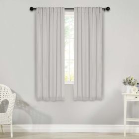 Solid Room Darkening Blackout Curtain Panels, Back Tabs, Set of 2 (Color: Chrome, size: 26" X 63")