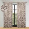 Leaves Room Darkening Back Tabs Blackout Curtain Panels, Set of 2