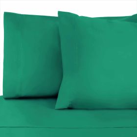Cotton Blend 800 Thread Count Solid Pillowcase Set of 2 (Color: Hunter Green, size: King)