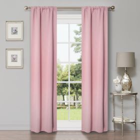Solid Machine Washable Room Darkening Blackout Curtains, Set of 2 (Color: Mauve Chalk, size: 42" X 108")