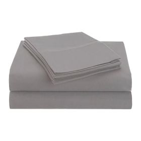 1500 Series Microfiber Deep Pocket Solid Bed Sheet Set (Color: Silver, size: King)