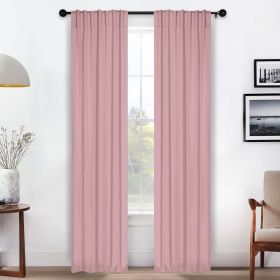 Solid Room Darkening Blackout Curtain Panels, Back Tabs, Set of 2 (Color: Mauve Chalk, size: 26" X 84")