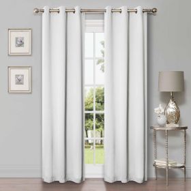 Solid Machine Washable Room Darkening Blackout Curtains, Set of 2 (Color: Snow White, size: 26" X 84")