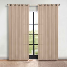Classic Modern Solid Room Darkening Blackout Curtain Panels, Set of 2 (Color: Smokey Ash, size: 70" x 120")