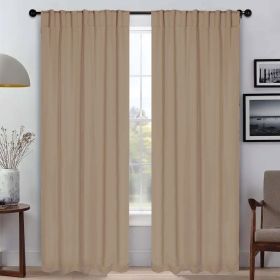 Solid Room Darkening Blackout Curtain Panels, Back Tabs, Set of 2 (Color: Smokey Ash, size: 52" X 108")
