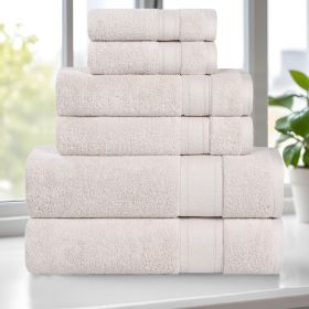 Belmont Zero Twist Cotton Medium Weight 6 Piece Towel Set (Color: Silver, size: 6 Piece Towel Set)