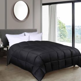 Brushed Microfiber Reversible Down Alternative Comforter (Color: Black, size: Twin/Twin XL)