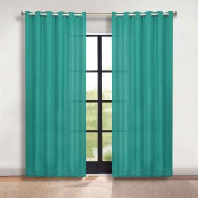 Classic Modern Solid Room Darkening Blackout Curtain Panels, Set of 2 (Color: Cerulean Blue, size: 70" x 120")