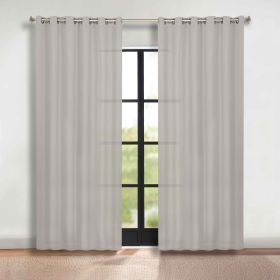 Classic Modern Solid Room Darkening Blackout Curtain Panels, Set of 2 (Color: Chrome, size: 70" x 108")