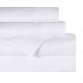 Gina Organic Cotton 300 Thread Count Percale Flat Bed Sheet (Color: White, size: Twin XL)