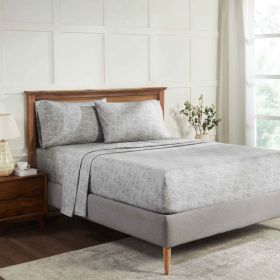 Melange Flannel Cotton Two-Toned Deep Pocket Warm Sheet Set (Color: Charcoal, size: Twin)