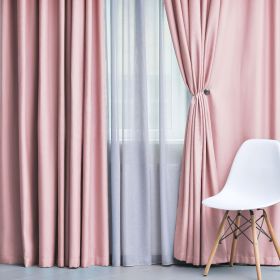 Solid Machine Washable Room Darkening Blackout Curtains, Set of 2 (Color: Mauve chalk - 2 Piece, size: 52" X 84")