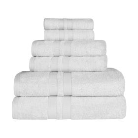 Ultra Soft Cotton Absorbent Solid Assorted 6 Piece Towel Set (Color: Silver, size: 6 Piece Towel Set)