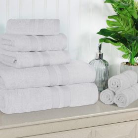 Ultra-Soft Cotton Absorbent Quick-Drying Solid 8 Piece Towel Set (Color: Silver, size: 8 Piece Towel Set)