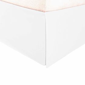Microfiber Wrinkle-Free Solid 15-Inch Drop Bed Skirt (Color: White, size: Queen)