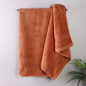 Heritage Egyptian Cotton Plush Absorbent Luxury Bath Towel Set of 2 (Color: Caramel Brown, size: 2 Piece Bath Towels)