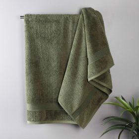 Heritage Egyptian Cotton Plush Absorbent Luxury Bath Towel Set of 2 (Color: Forest Green, size: 2 Piece Bath Towels)