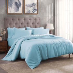 300 Thread Count Modal from Beechwood Solid Duvet Cover Set (Color: Light Blue, size: Full/Queen)