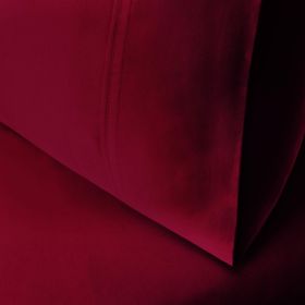 Egyptian Cotton 300 Thread Count Solid Luxury Pillowcases, Set of 2 (Color: Burgundy, size: King)