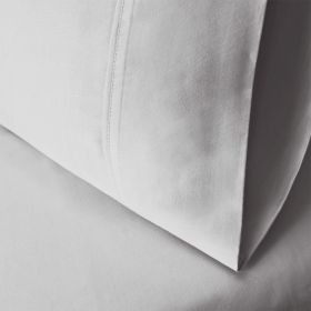 Egyptian Cotton 300 Thread Count Solid Luxury Pillowcases, Set of 2 (Color: Light Grey, size: King)