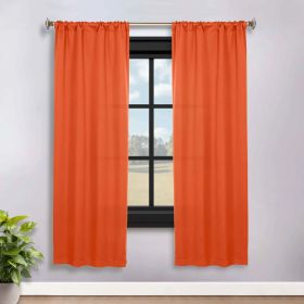 Solid Room Darkening Rod Pocket Blackout Curtain Panels, Set of 2 (Color: Rust, size: 36" x 72")