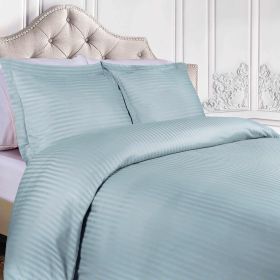 400 Thread Count Lightweight Stripe Egyptian Cotton Duvet Cover Set (Color: Light Blue, size: King\California King)