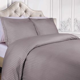 400 Thread Count Lightweight Stripe Egyptian Cotton Duvet Cover Set (Color: Grey, size: King\California King)