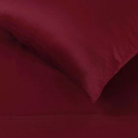 Egyptian Cotton 400 Thread Count Solid Luxury Pillowcases, Set of 2 (Color: Burgundy, size: King)