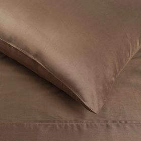Egyptian Cotton 400 Thread Count Solid Luxury Pillowcases, Set of 2 (Color: Taupe, size: Standard)