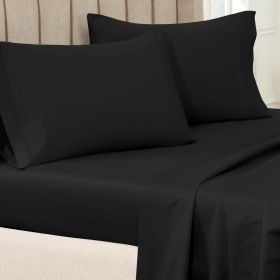 650 Thread Count Premium Egyptian Cotton Solid Pillowcase Set (Color: Black, size: King)