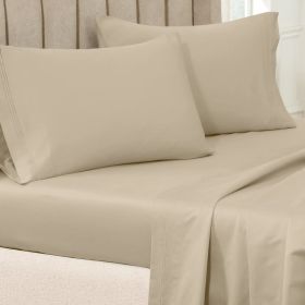 650 Thread Count Premium Egyptian Cotton Solid Pillowcase Set (Color: Linen, size: King)