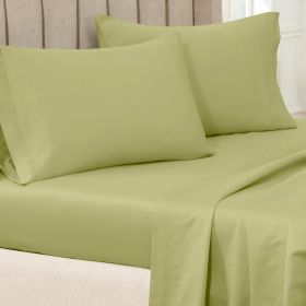 650 Thread Count Premium Egyptian Cotton Solid Pillowcase Set (Color: Olive Green, size: King)
