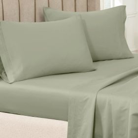 650 Thread Count Premium Egyptian Cotton Solid Pillowcase Set (Color: Sage, size: Standard)
